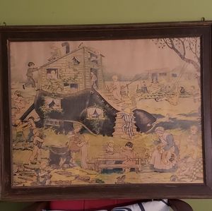 Mother Goose Vintage framed Julia Greene Poster